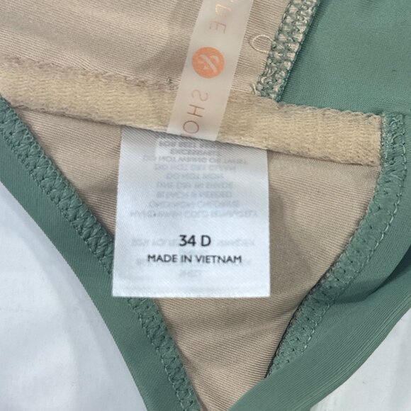 Shade And Shore Women's Size 34D Swim Top Bikini Criss Cross Straps Green New - Picture 6 of 13